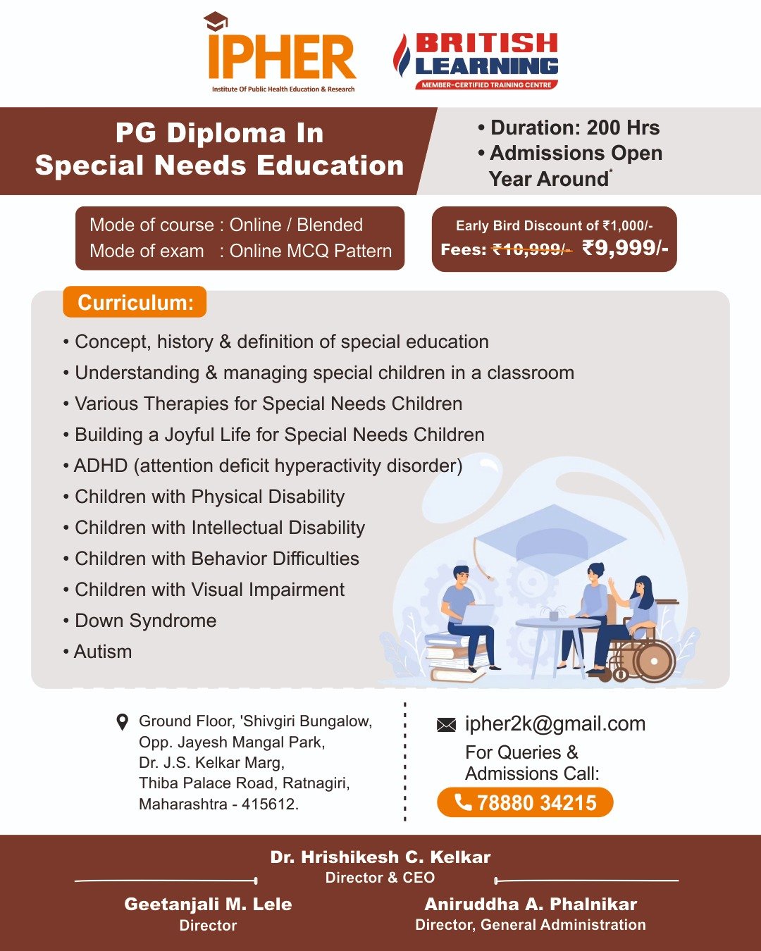 iphercoursesPG Diploma in Special Needs Education (200 Hrs)